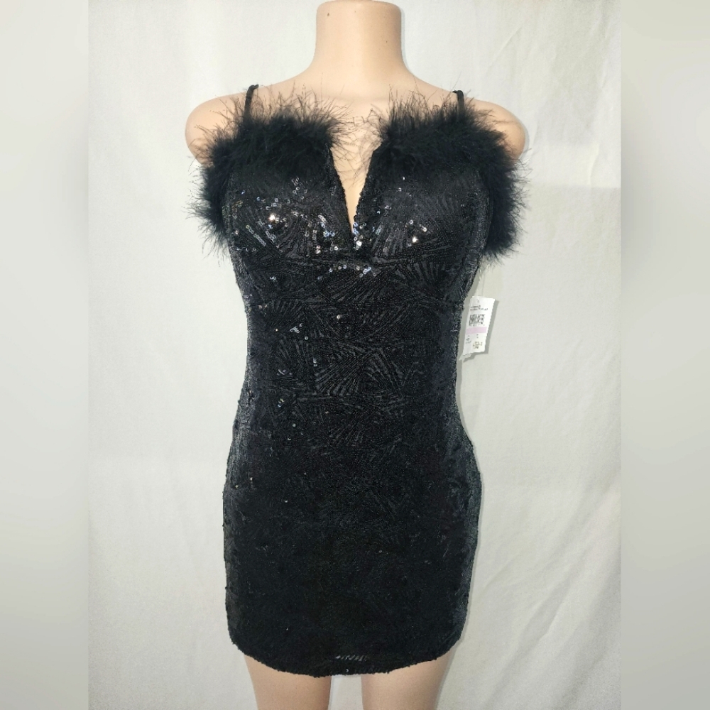 Morgan & Co. Black Sequins Shimmer Dress